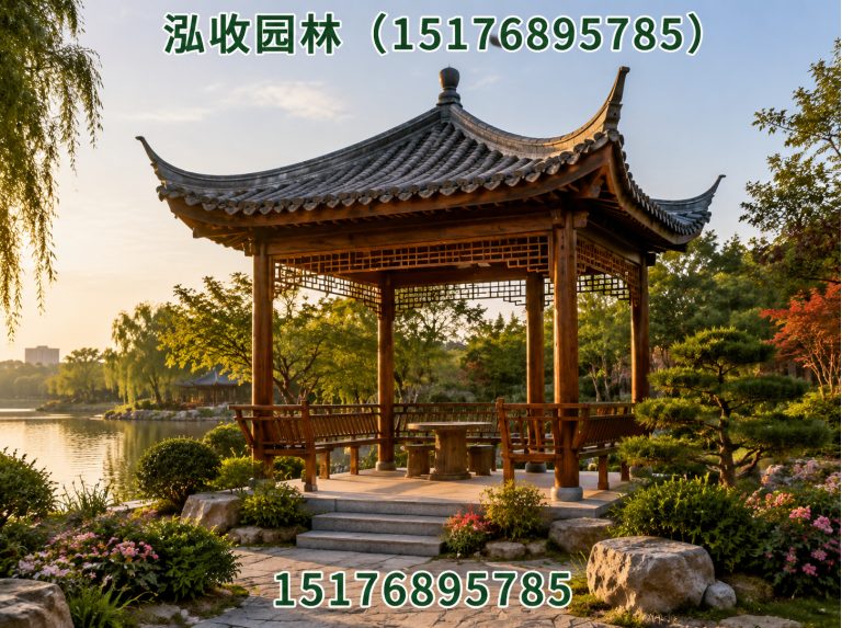四平防腐木凉亭展示图